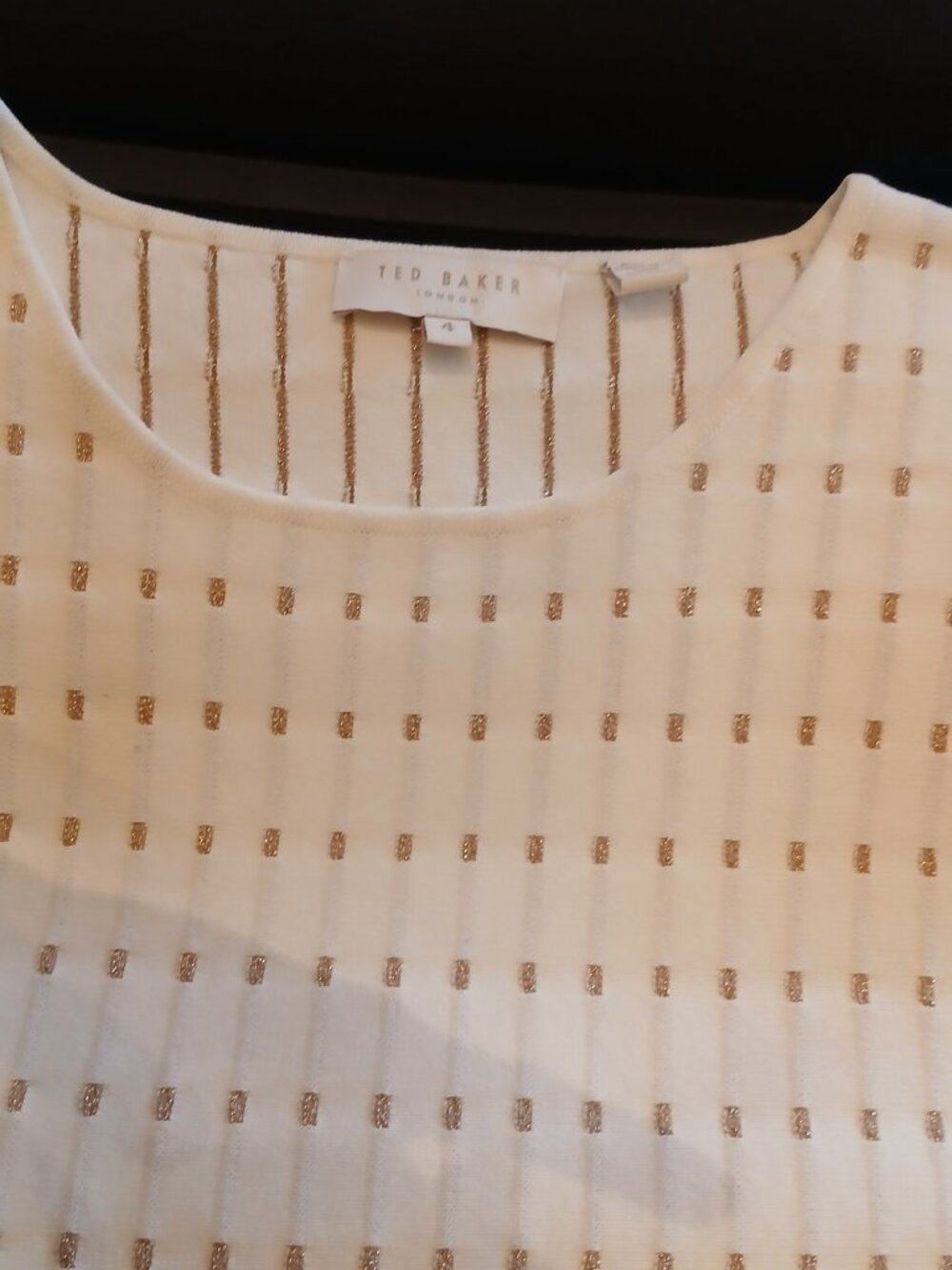 TED BAKER London White & Gold Mini Relia Dress - Picture 5 of 16